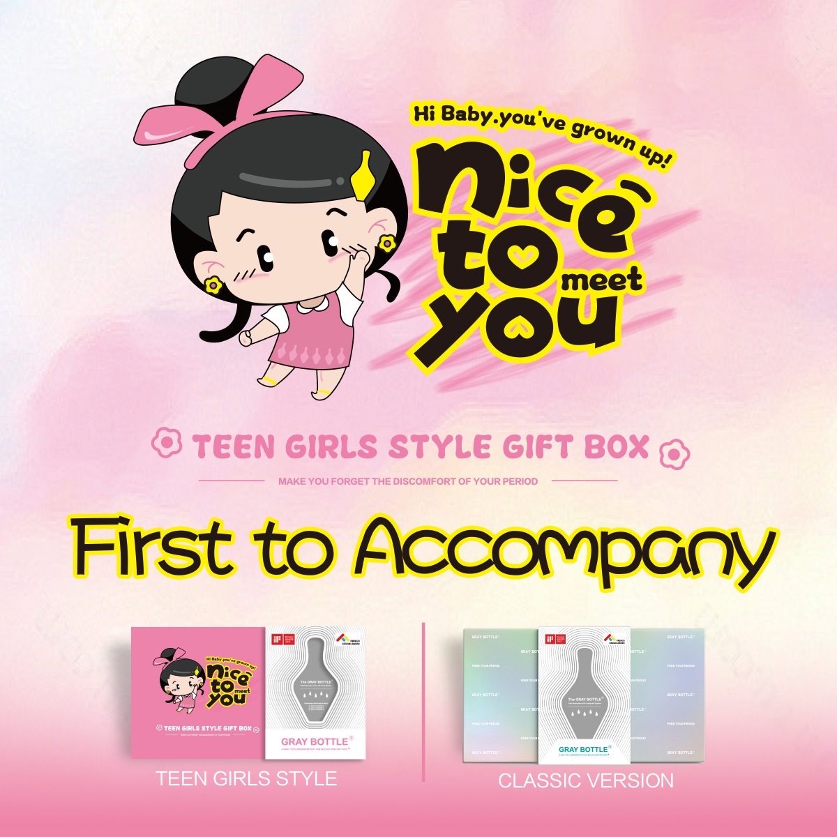 Gray Bottle Period Panties-Teen Girls Style-1