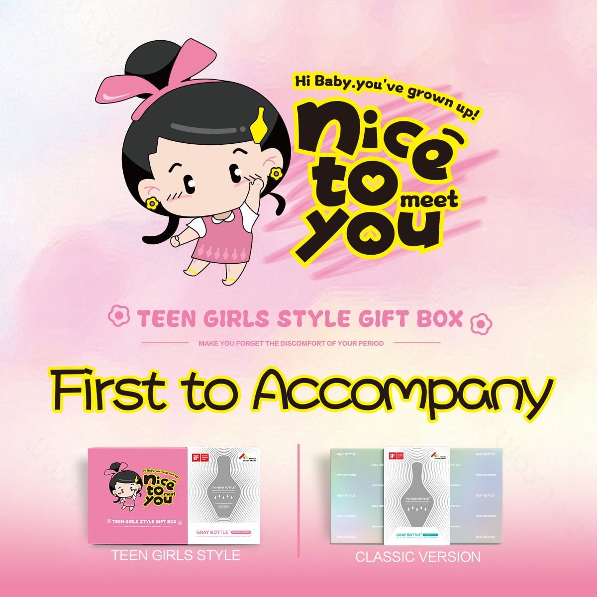 Gray Bottle Period Panties-Teen Girls Style-2